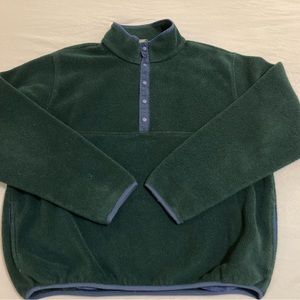 Vintage LL Bean Fleece Pullover with Snap Front - Size: Large